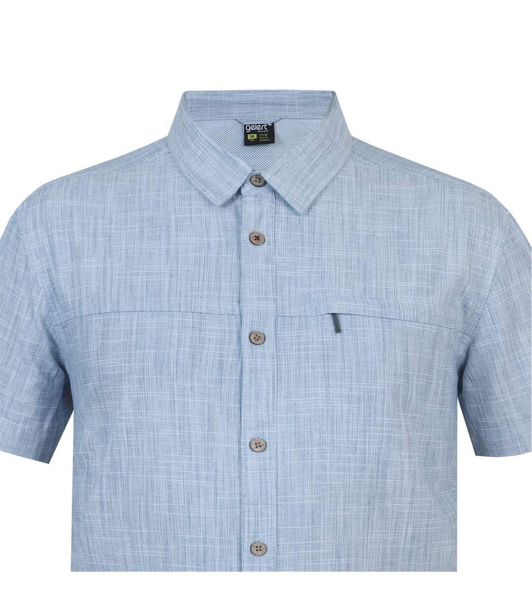 Chemise Manches Courtes Motif/style Texturé Homme Bleu Gelert-4