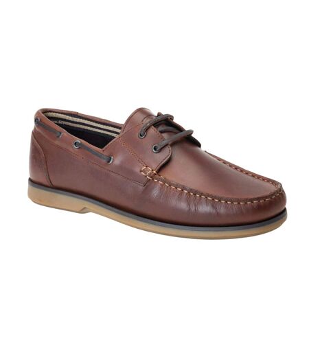 Mens Stern Boat Shoes Burnt Brown Base London