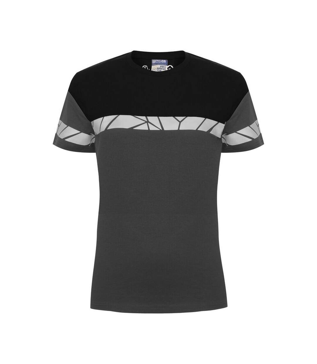 Womens/ladies Progression Hi-vis T-shirt Grey Black Projob-1
