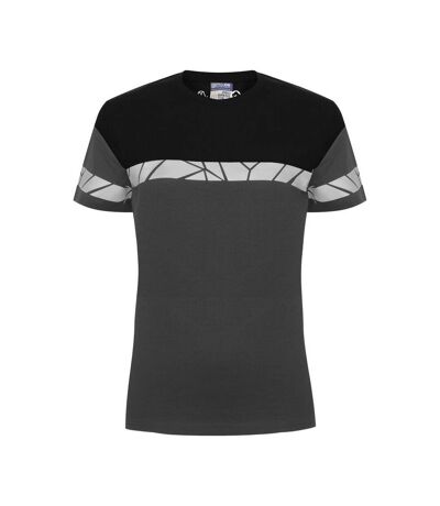 Womens/ladies Progression Hi-vis T-shirt Grey Black Projob