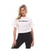 Womens/ladies Bounce Helvetica Crop T-shirt White Black Off White-1