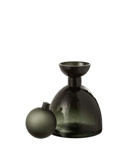 Vase Bouteille Bouchon en Verre Yoko 29cm Vert Foncé