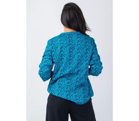 Top style chemisier en viscose léger ASHLEY bleu et noir Coton Du Monde