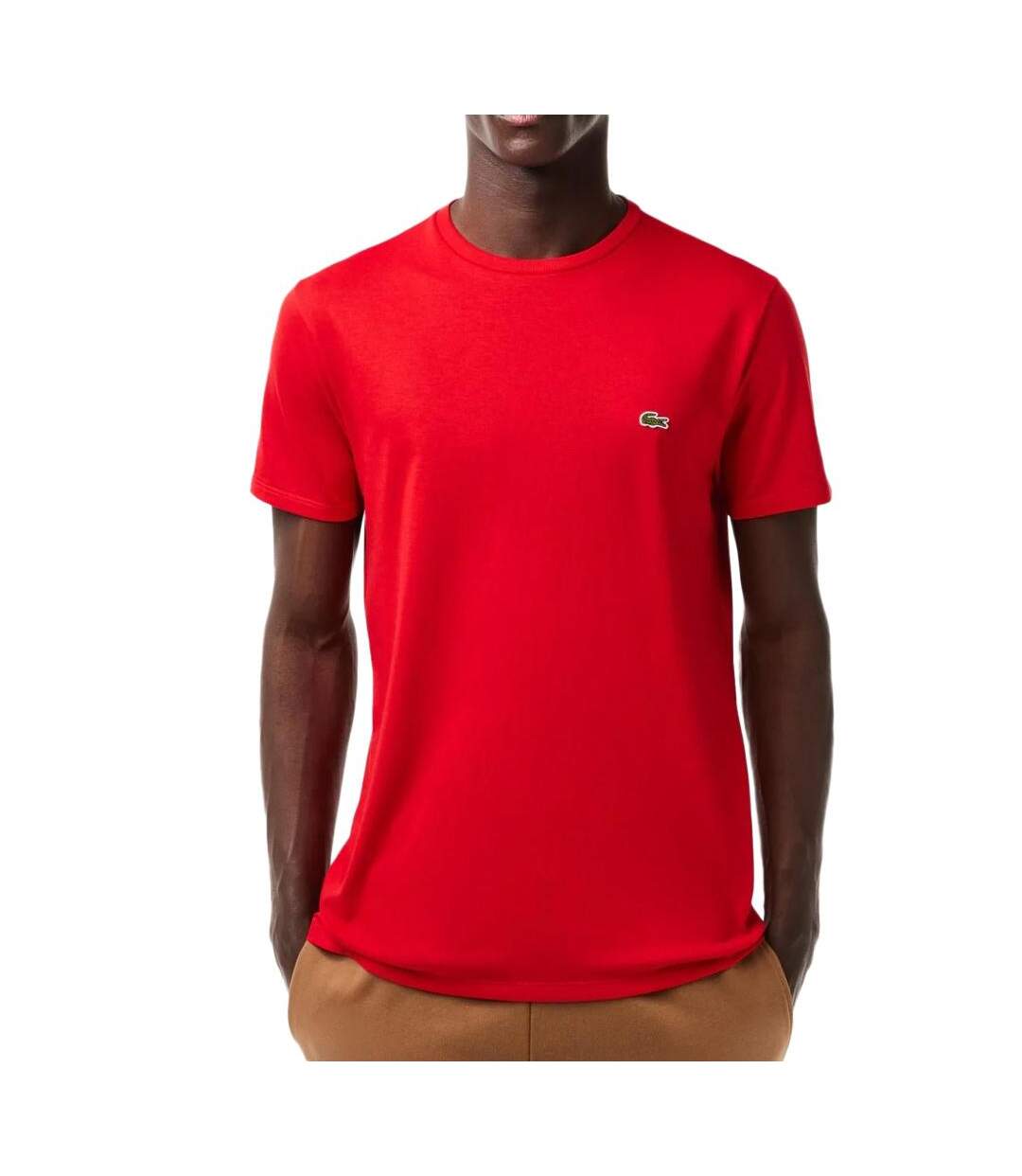 T-Shirt rouge homme lacoste pima - l-1