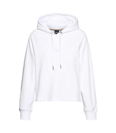 Sweat à capuche emaes femme blanc Boss