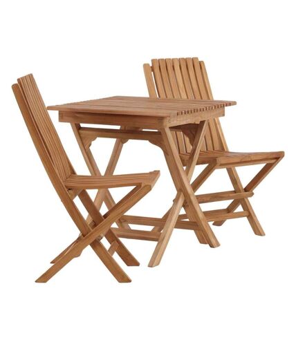 Ensemble table et 2 chaises en teck Ghana