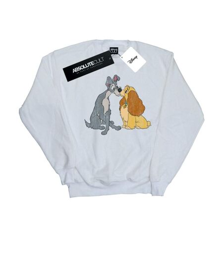 Disney - Sweat LADY AND THE TRAMP DISTRESSED KISS - Femme (Blanc) - UTBI13971