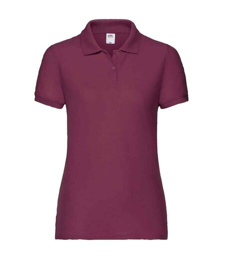 Polo manches courtes femme bordeaux Fruit of the Loom