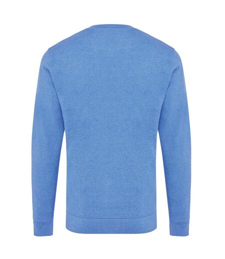 Unisex adult denali recycled cotton undyed sweatshirt heather blue Iqoniq