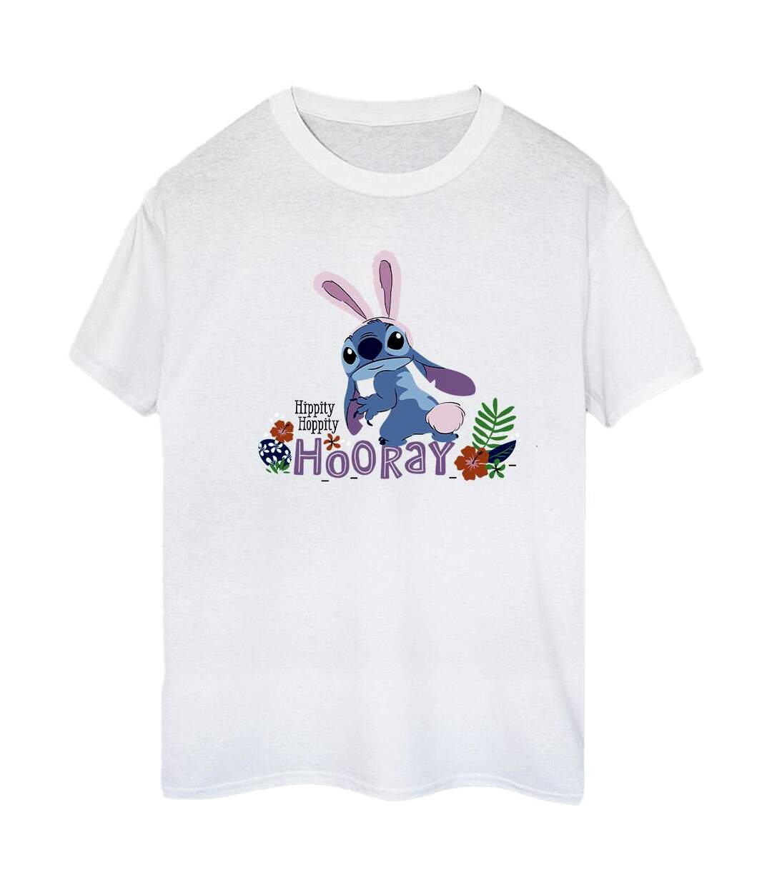Disney Femmes/Les femmes Lilo & Stitch Hippity Hop Stitch T-Shirt Boyfriend en coton (Blanc) - UTBI30353-1