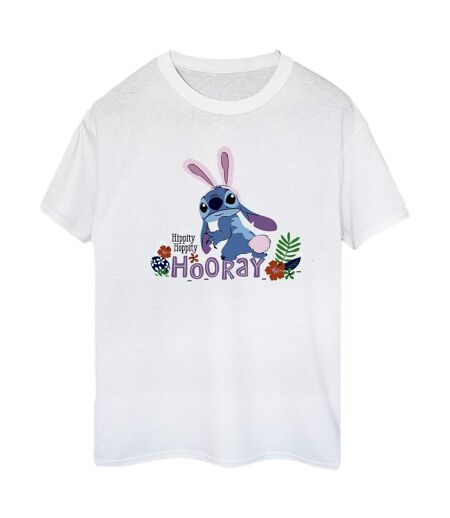 Disney Femmes/Les femmes Lilo & Stitch Hippity Hop Stitch T-Shirt Boyfriend en coton (Blanc) - UTBI30353