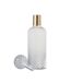 Bouteille Design en Verre Relief 37cm Transparent & Or-2