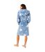 Womens/ladies star print dressing gown blue Generic-2