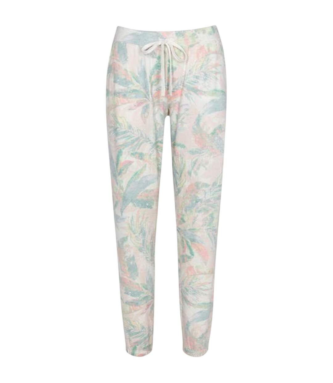 Pantalon De Détente Motif/style Imprimé Palmier Femme Marron Bleu Sarcelle PJ Salvage-2