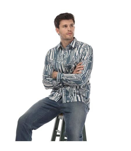 Mens chorley butterfly stripe shirt blue Ted Baker