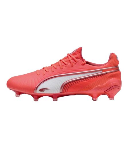 Womens/ladies King Ultimate Firm Ground Football Boots White Fire Red Puma