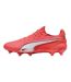 Womens/ladies King Ultimate Firm Ground Football Boots White Fire Red Puma-2