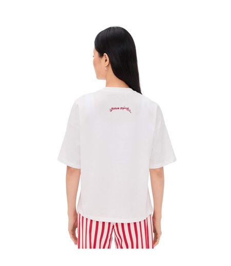 T-shirt Manches Courtes Motif/style Imprimé Graphique Femme Blanc Never Fully Dressed