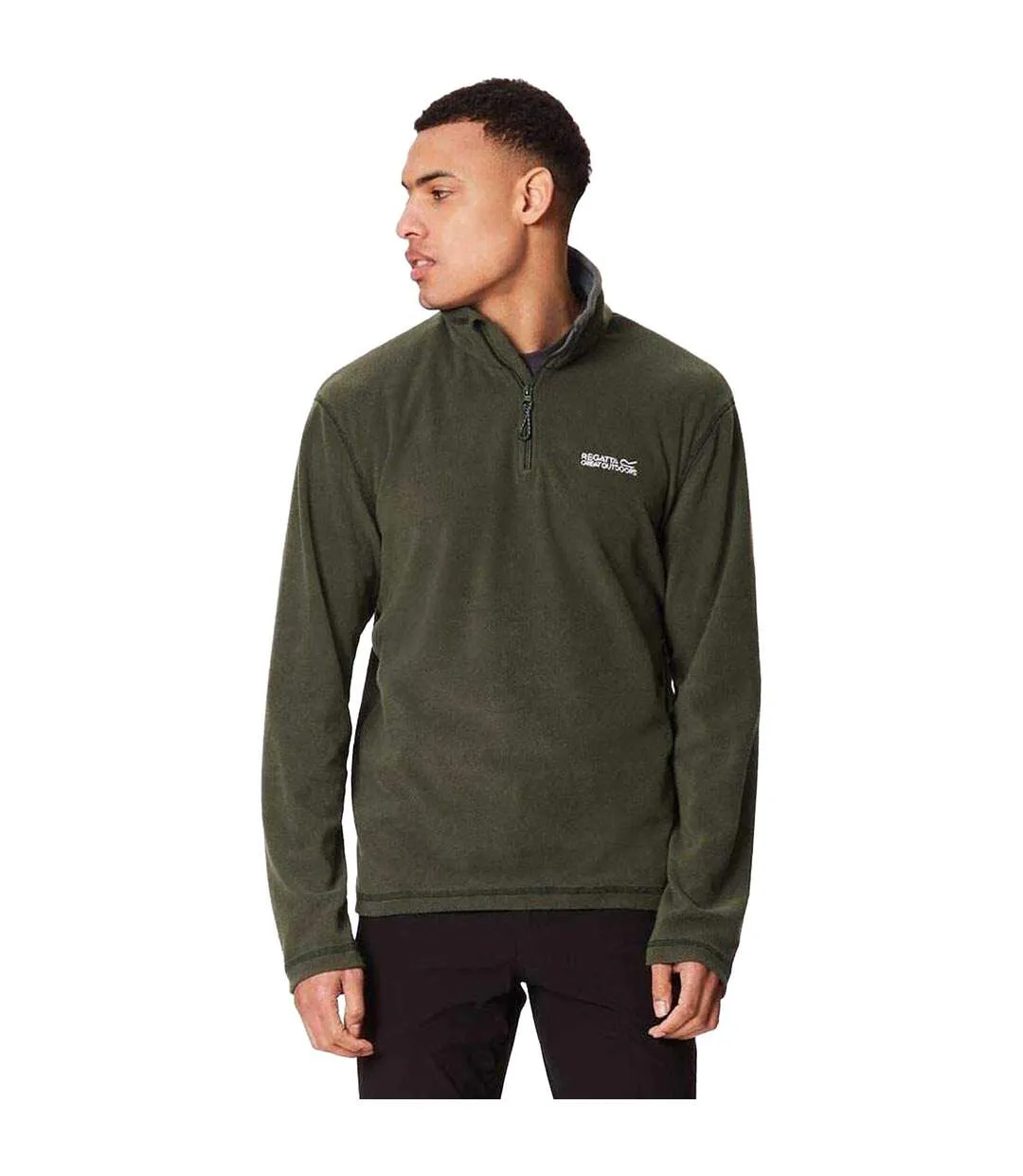 Regatta Great Outdoors Mens Thompson Half Zip Fleece Top (Dark Khaki) - UTRG1390-1