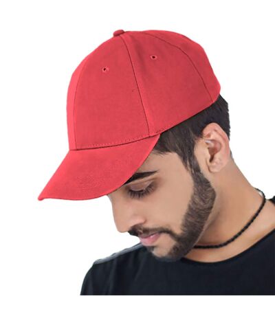 Atlantis Liberty Six Buckle Brushed Cotton 6 Panel Cap (Red) - UTAB194