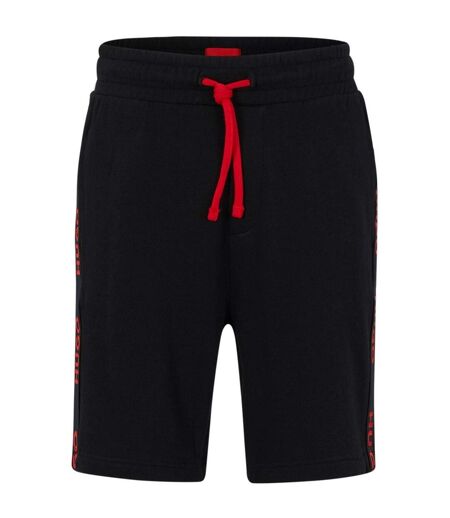Mens Cotton Blend Side Logo Sweat Shorts Black Hugo Boss