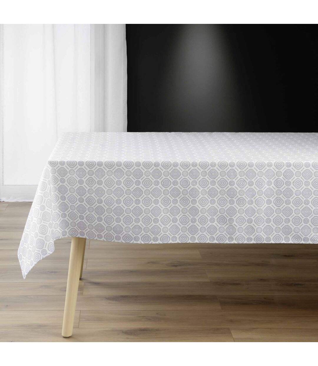 Nappe Infroissable Imprimée Callis 140x240cm Gris-1