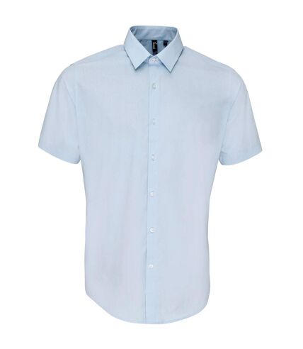 Premier Mens Supreme Heavy Poplin Short Sleeve Work Shirt (Light Blue) - UTRW2815