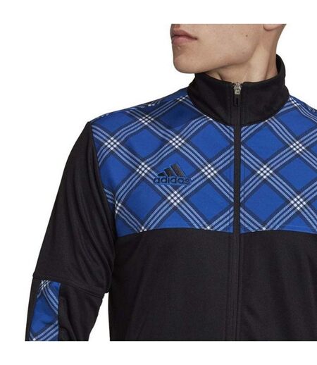 Veste Entraînement Style Logo À Carreaux Tiro Homme Noir Bleu Adidas
