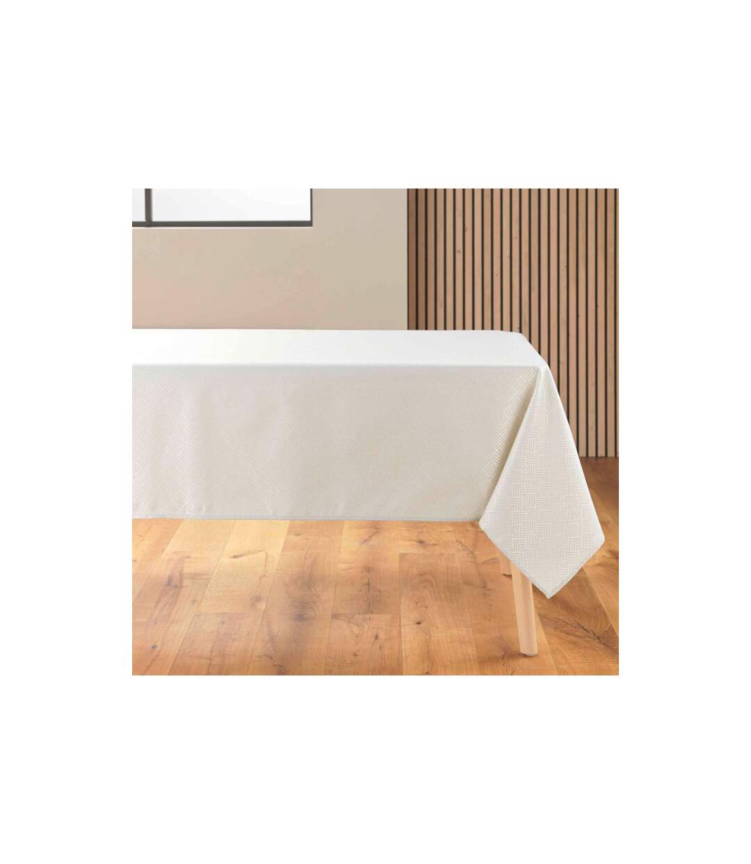 Nappe Jacquard Imprimé Azuline 140x250cm Naturel-1