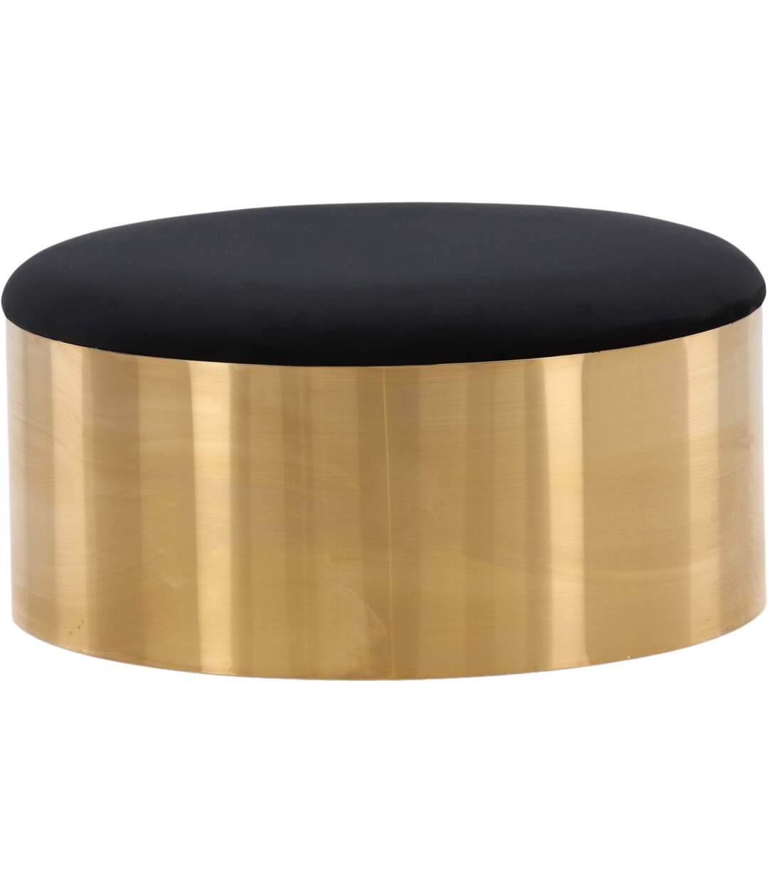 Pouf avec coussin en velours noir et cuivré Puff 75 cm-1