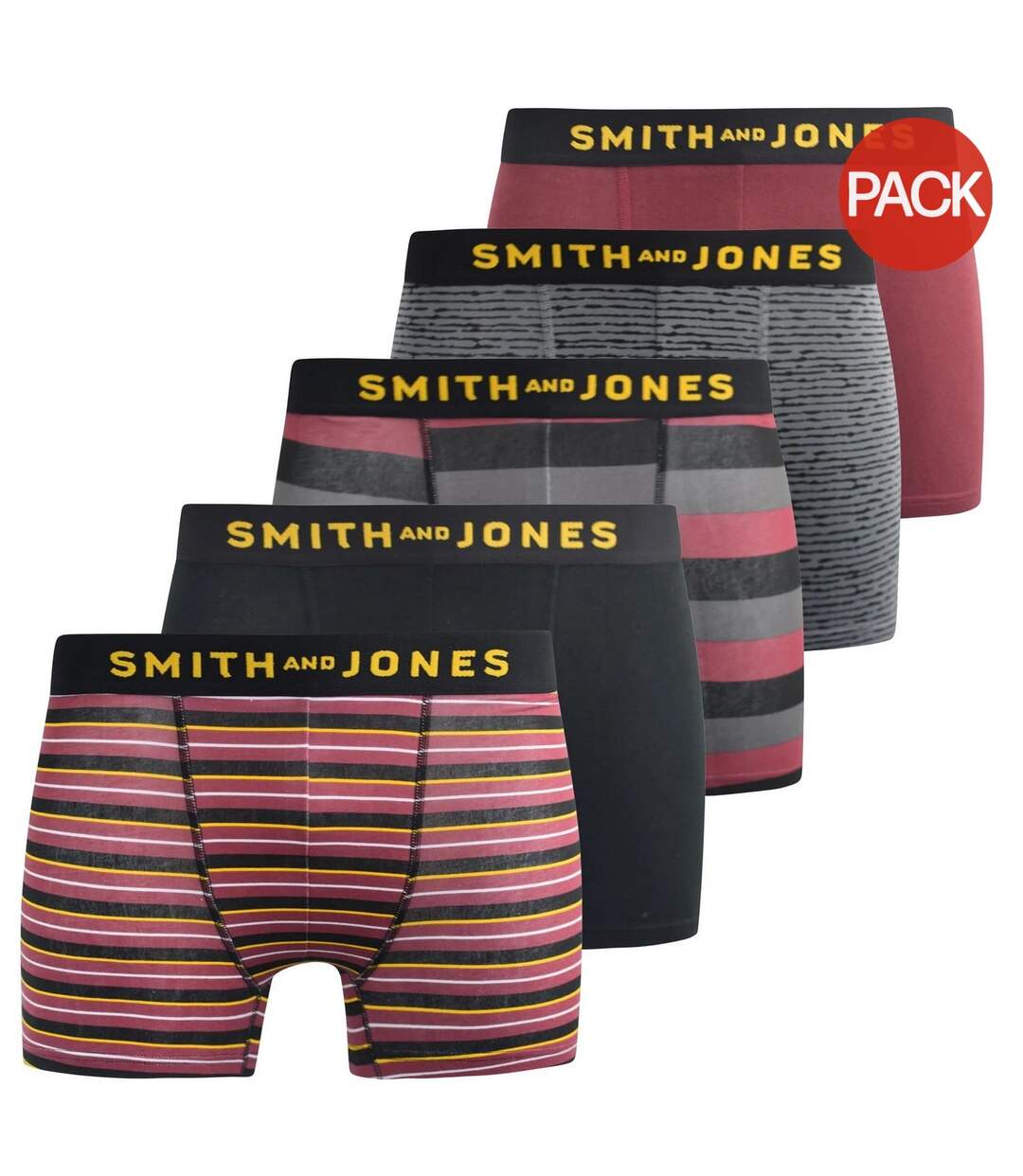 Pack of 5  Mens kole assorted designs boxer shorts  multicoloured Smith & Jones-1