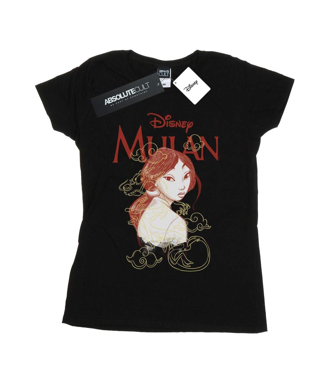 Disney Femme/Les femmes Mulan Dragon Sketch Cotton T-Shirt (Noir) - UTBI16051-1
