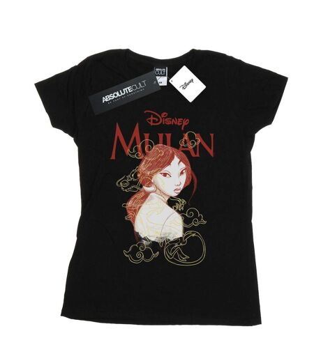 Disney Femme/Les femmes Mulan Dragon Sketch Cotton T-Shirt (Noir) - UTBI16051