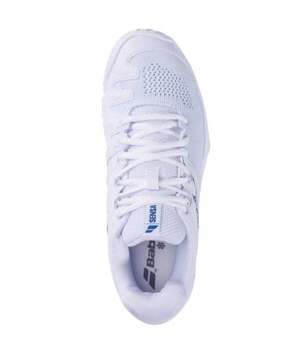 Womens/ladies Sensa Tennis Shoes White Cool Blue Babolat