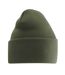 Unisex adult original turned up cuff beanie olive green Beechfield-2