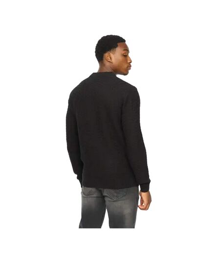 Mens Matera Textured Knitted Jumper Black Duck And Cover