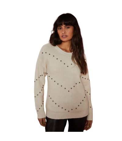 Dorothy Perkins Womens/Ladies Zig Zag Embellished Sweater (Ivory) - UTDP4897