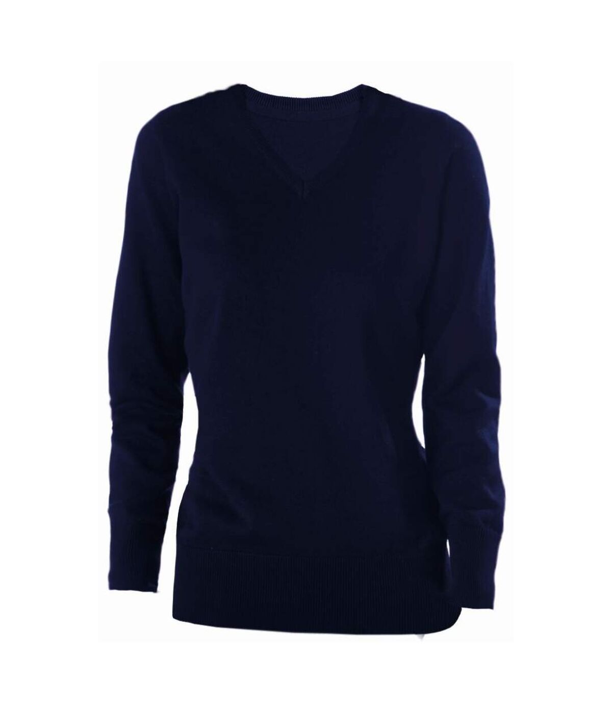 Kariban Womens/Ladies Cotton Acrylic V Neck Sweater (Navy)
