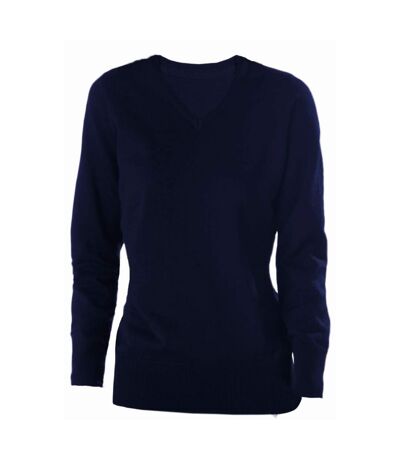 Kariban Pull col V en coton acrylique pour femmes/dames (Bleu marine) - UTPC3814