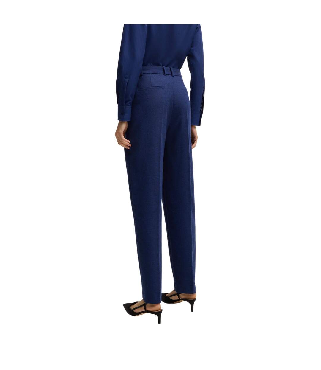 Womens/ladies Tabitha High Rise Chinos Blue Boss-3