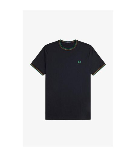 Mens Tipped T-shirt Dark Caramel Fred Perry