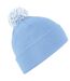 Adultes Bonnet Unisexe Snowstar Bleu Ciel Blanc Beechfield-1