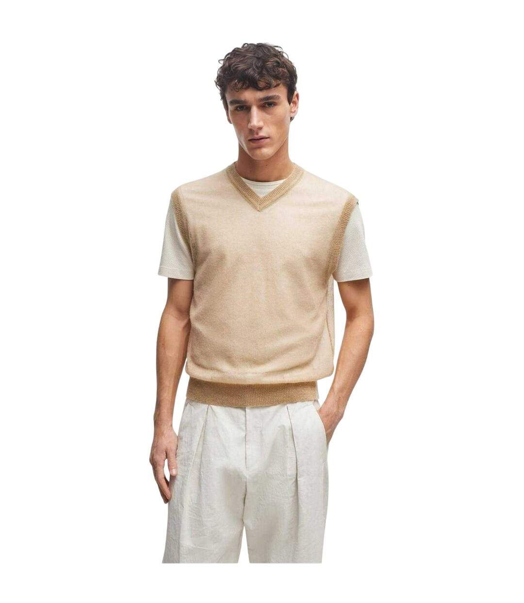 Gilet Lucid Homme Beige Boss-4