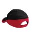 Casquette Teamwear Competition Noir Rouge Classique Beechfield-2