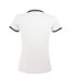 SOLS Womens/Ladies Pasadena Tipped Short Sleeve Pique Polo Shirt (White/Navy)
