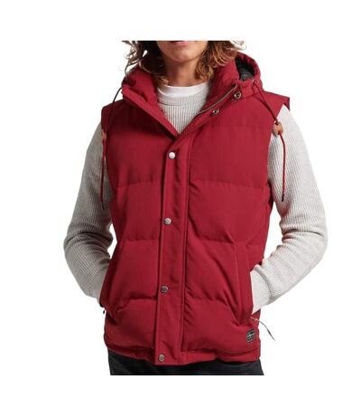 Doudoune sans manche Rouge Homme Superdry Hooded Everest - M