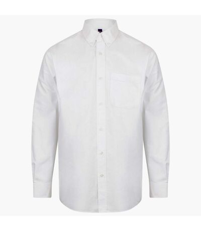 Henbury Mens Classic Oxford Long-Sleeved Formal Shirt (White)