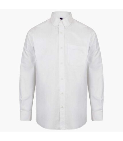 Henbury Mens Classic Oxford Long-Sleeved Formal Shirt (White) - UTPC6187