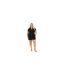 Womens/ladies Ruched Plus Mini Shirt Dress Black Brave Soul-1