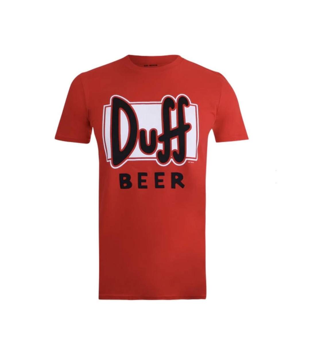 T-Shirt rouge homme the simpsons  duff beer-2